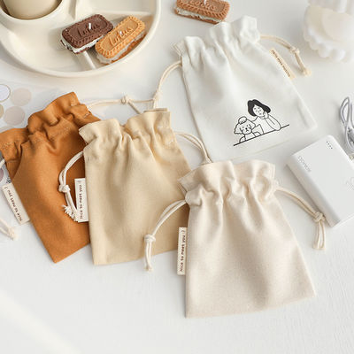 Bolso de algodón natural, ecológico, duradero, de cuerda de tracción, de color personalizado y algodón orgánico