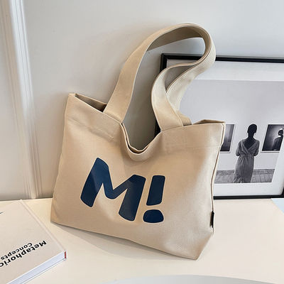 Logotipo personalizado Bolsas de lona de algodón de gran capacidad Bolsas de cartas multifuncionales reutilizables
