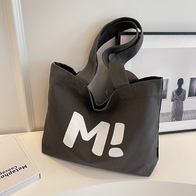Logotipo personalizado Bolsas de lona de algodón de gran capacidad Bolsas de cartas multifuncionales reutilizables
