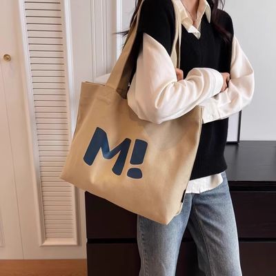 Logotipo personalizado Bolsas de lona de algodón de gran capacidad Bolsas de cartas multifuncionales reutilizables