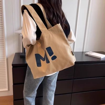 Logotipo personalizado Bolsas de lona de algodón de gran capacidad Bolsas de cartas multifuncionales reutilizables