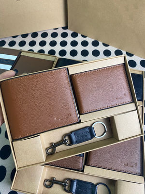 Cartera de hombre de diseño casual hecha de cuero genuino con porta tarjetas estándar