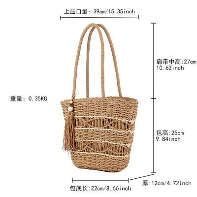 Color personalizado Moda de verano Bolso de playa Mujer Dama de paja Mensajero Bolsas de bolso Bolsas de hombro Bolsas de mano
