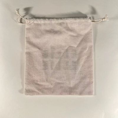Logotipo personalizado Imprimido de lona orgánica de algodón de la bolsa de tira de la cuerda para la demanda de embalaje de joyería
