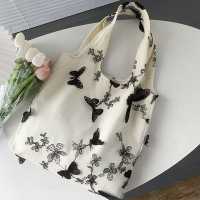 Material de revestimiento de poliéster unisex versión coreana Bolso de hombro de vaca con impresión de mariposa