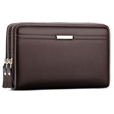 Cuero genuino bolsillo delantero de los hombres cartera de logotipo personalizado bolso delgado RFID bloqueador de tarjetas