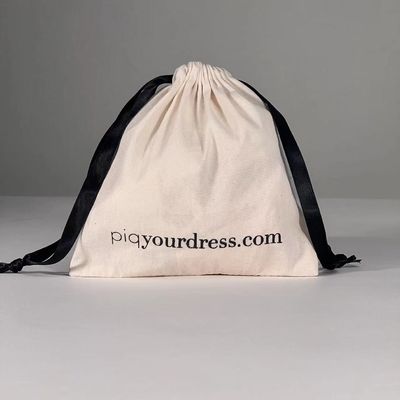 Regalos Tamaño a medida Pequeño Bolso de muselina blanca grande Joyería lienzo de algodón Bolso de cuerda