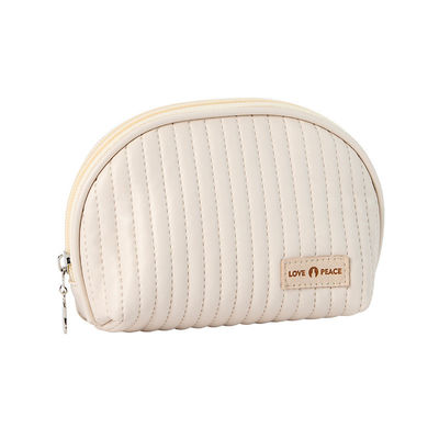 Logotipo de cuero bolsas cosméticas estilo pastel maquillaje organizador bolsas para cosméticos conveniencia