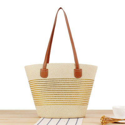 Bolso de paja grande de toque de mano de punto Marruecos Bolso de playa de hombro para el verano de las mujeres