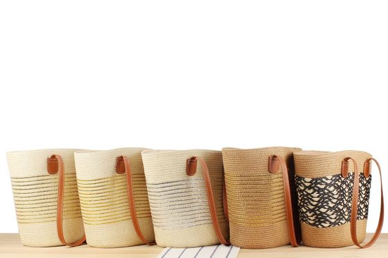 Bolso de paja grande de toque de mano de punto Marruecos Bolso de playa de hombro para el verano de las mujeres