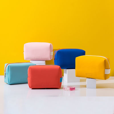 Bolsa organizadora de cosméticos de viaje de cuero pu portátil para mujeres multifuncional