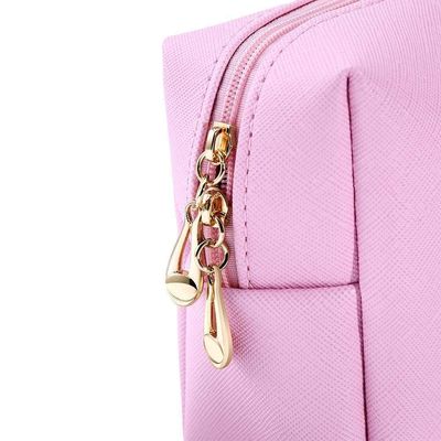 Maquillaje Bolsa cosmética no tejida Bolsa de cremallera duradera Lavable Eco amigable Rosa OEM / ODM