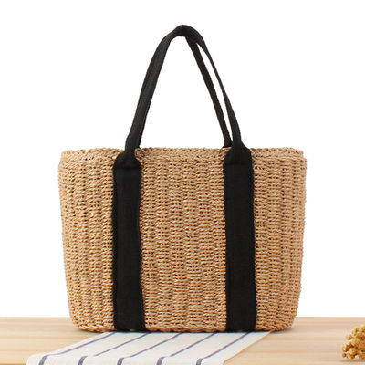 Bolso de compras de vacaciones para mujeres de Bali Bolso de paja hecho a mano con gran capacidad