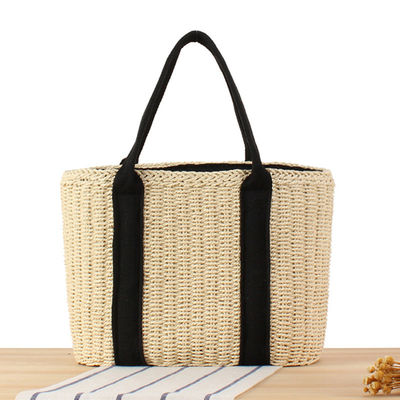 Bolso de compras de vacaciones para mujeres de Bali Bolso de paja hecho a mano con gran capacidad