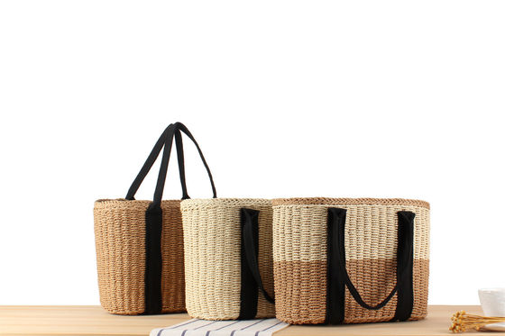 Bolso de compras de vacaciones para mujeres de Bali Bolso de paja hecho a mano con gran capacidad