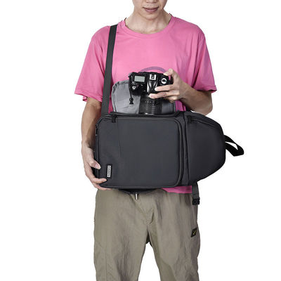 Bolsa de mochila portátil de cámara impermeable con logotipo personalizado para lentes y accesorios de cámara DSLR