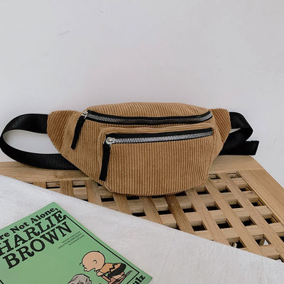 Bolso de cintura de corduroy unisex para correr y gimnasio con logotipo personalizado