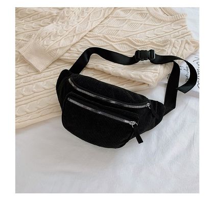 Bolso de cintura de corduroy unisex para correr y gimnasio con logotipo personalizado