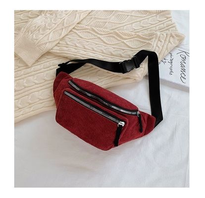 Bolso de cintura de corduroy unisex para correr y gimnasio con logotipo personalizado