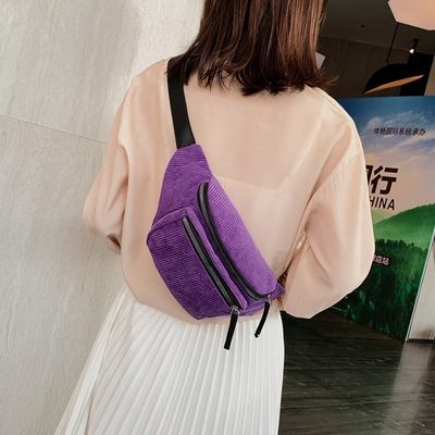 Bolso de cintura de corduroy unisex para correr y gimnasio con logotipo personalizado