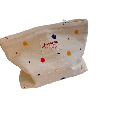 Bolso de maquillaje de cuero de vaca de estilo de caja Impresión personalizada Bolsos portátiles de mujer Bolso cosmético