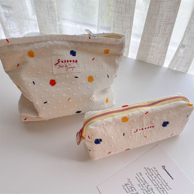 Bolso de maquillaje de cuero de vaca de estilo de caja Impresión personalizada Bolsos portátiles de mujer Bolso cosmético