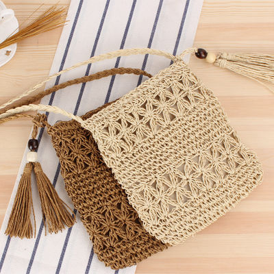 Bolsos de moda 2023 Mujeres Bolso de paja tejido Summer Beach Tote Bolso con logotipo personalizado
