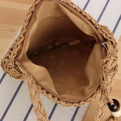 Bolsos de moda 2023 Mujeres Bolso de paja tejido Summer Beach Tote Bolso con logotipo personalizado