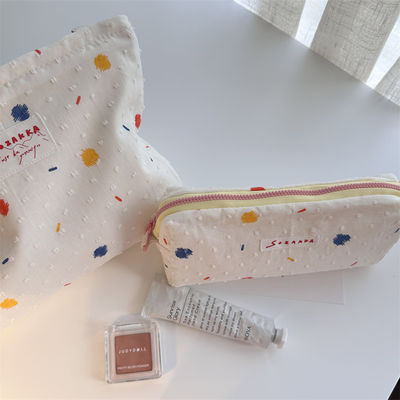 Bolso de maquillaje de cuero de vaca de estilo de caja Impresión personalizada Bolsos portátiles de mujer Bolso cosmético