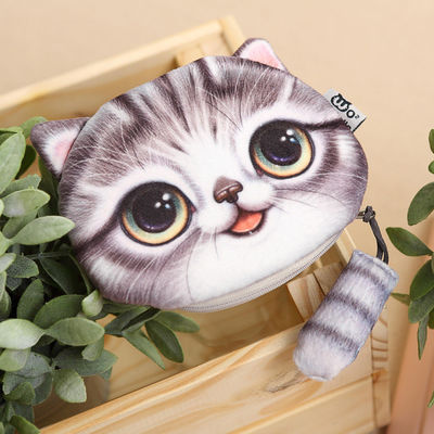 Color personalizado Niños Cartera Chica Carteras Bolsas de Monedas Bolsa de dibujos animados 3D Gato Cerrojo Kawaii Cartera Cartera de Monedas