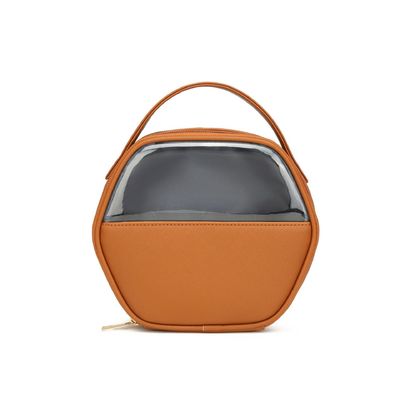 Cuero PU transparente Logotipo personalizado maquillaje de belleza Bolso cosmético de viaje Cosméticos convenientes