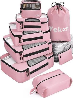 Logotipo personalizado Acceptado Bolsas de viaje unisex 8 Conjunto de cubos de embalaje con bolsa de ropa y almacenamiento
