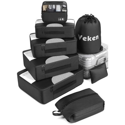 Logotipo personalizado Acceptado Bolsas de viaje unisex 8 Conjunto de cubos de embalaje con bolsa de ropa y almacenamiento