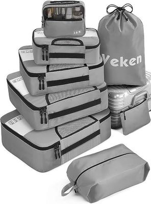 Logotipo personalizado Acceptado Bolsas de viaje unisex 8 Conjunto de cubos de embalaje con bolsa de ropa y almacenamiento