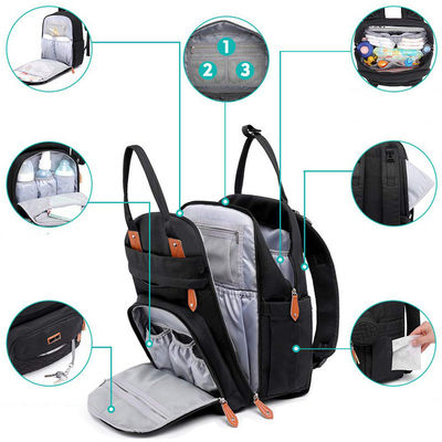 Bolso de pañales para bebés de moda más reciente de Oxford Bolso de pañales ecológico multifuncional personalizado