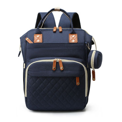 Logotipo personalizado Mommy Baby Bag Mochila de pañales con cuna de viaje y estación de cambio