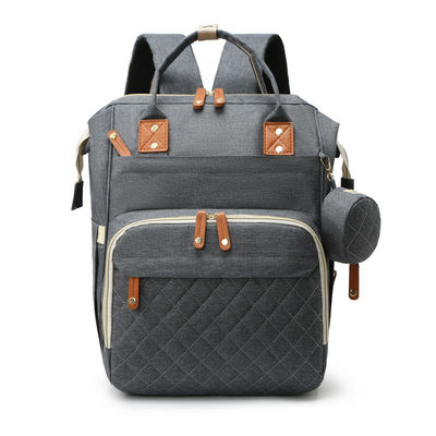 Logotipo personalizado Mommy Baby Bag Mochila de pañales con cuna de viaje y estación de cambio