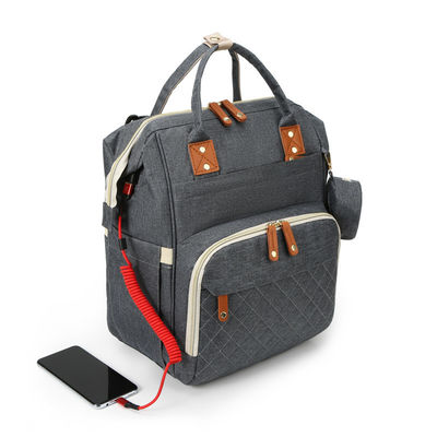 Logotipo personalizado Mommy Baby Bag Mochila de pañales con cuna de viaje y estación de cambio