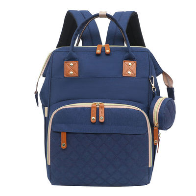 Logotipo personalizado Mommy Baby Bag Mochila de pañales con cuna de viaje y estación de cambio