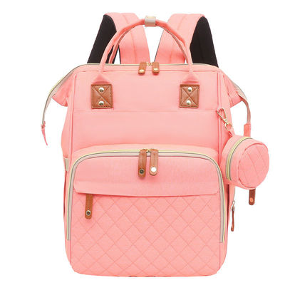 Logotipo personalizado Mommy Baby Bag Mochila de pañales con cuna de viaje y estación de cambio
