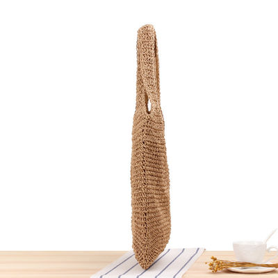 Bolso de paja tejido a mano de un hombro para viajes de mujeres y salidas a la playa