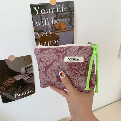 Maquillaje para viajes Bolsa de maquillaje cosmética Bolsa de maquillaje de lienzo de algodón personalizada Bolsa de aseo Floral Bolsa de maquillaje