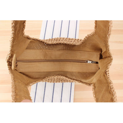 Bolso de paja tejido a mano de un hombro para viajes de mujeres y salidas a la playa