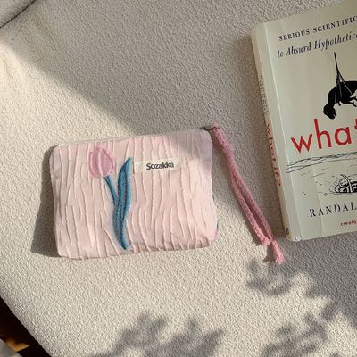 Maquillaje para viajes Bolsa de maquillaje cosmética Bolsa de maquillaje de lienzo de algodón personalizada Bolsa de aseo Floral Bolsa de maquillaje