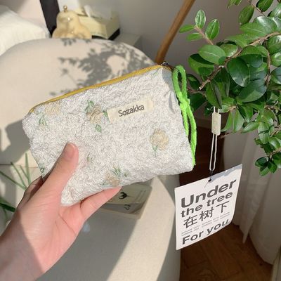 Maquillaje para viajes Bolsa de maquillaje cosmética Bolsa de maquillaje de lienzo de algodón personalizada Bolsa de aseo Floral Bolsa de maquillaje