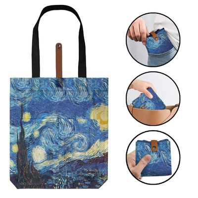 Pintura Reutilizable Bolso de Shopping Ultra Slim Bolso de playa plegable de lona para mujeres