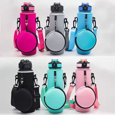 Frío de botella de agua de neoprene con cinturón y bolsa ajustables