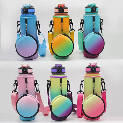 Frío de botella de agua de neoprene con cinturón y bolsa ajustables