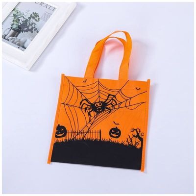 Decoraciones de Halloween Requisitos Niño Portable Calabaza Tejido Bolso de dulces para niños fiesta