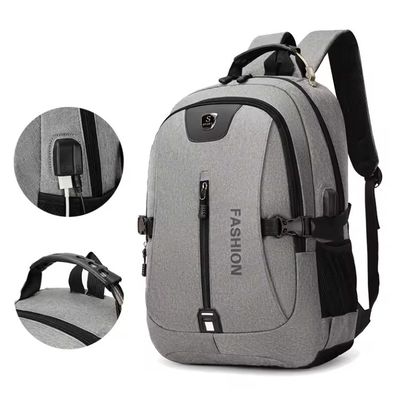 Material principal Oxford Logotipo personalizado Mochila escolar USB para deportes casuales y portátil
